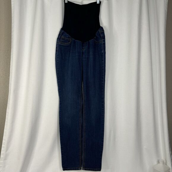 Jessica Simpson Maternity Size Small Skinny Jeans Blue Mid Rise Dark Wash Comfy - Picture 1 of 6